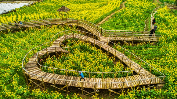 “心”型廊橋。廖濤 攝