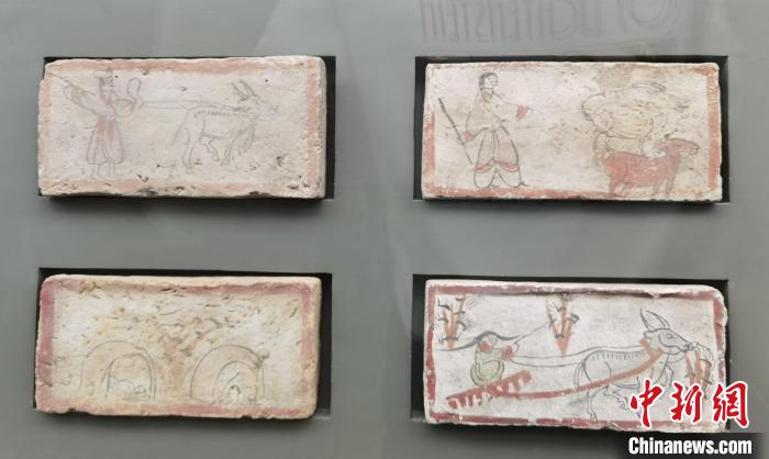 圖為嘉峪關(guān)長城博物館館藏文物魏晉墓彩繪畫像磚中豐富多彩的古代農(nóng)牧業(yè)生產(chǎn)活動。(資料圖) 丁思 攝