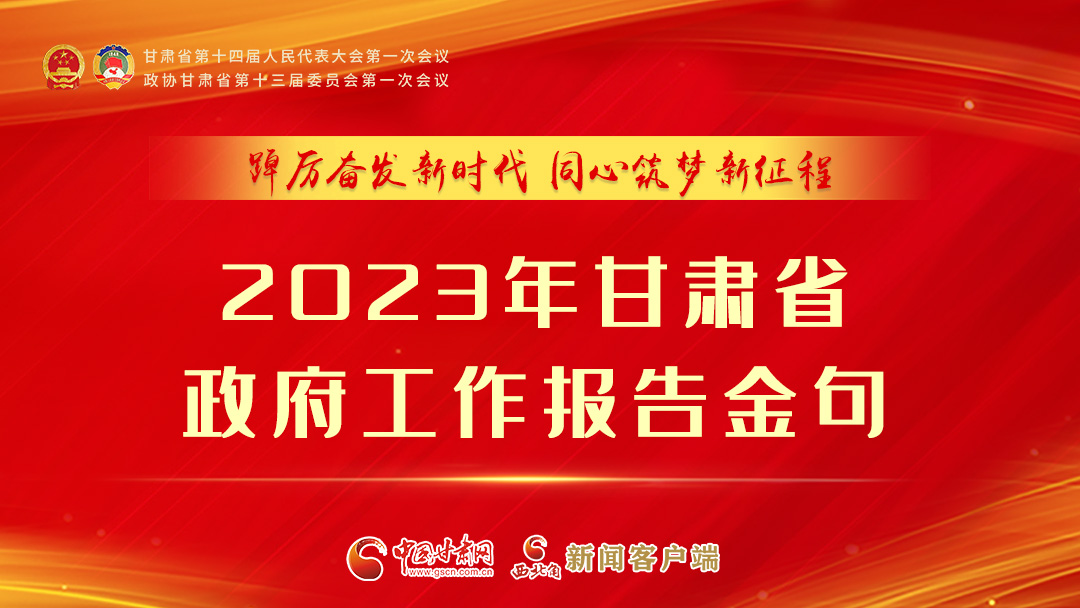 【甘快看】海報|甘肅省政府工作報告里的這些話，直抵人心！