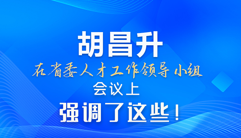 【甘快看】圖解|胡昌升在省委人才工作領(lǐng)導(dǎo)小組會議上強(qiáng)調(diào)了這些！