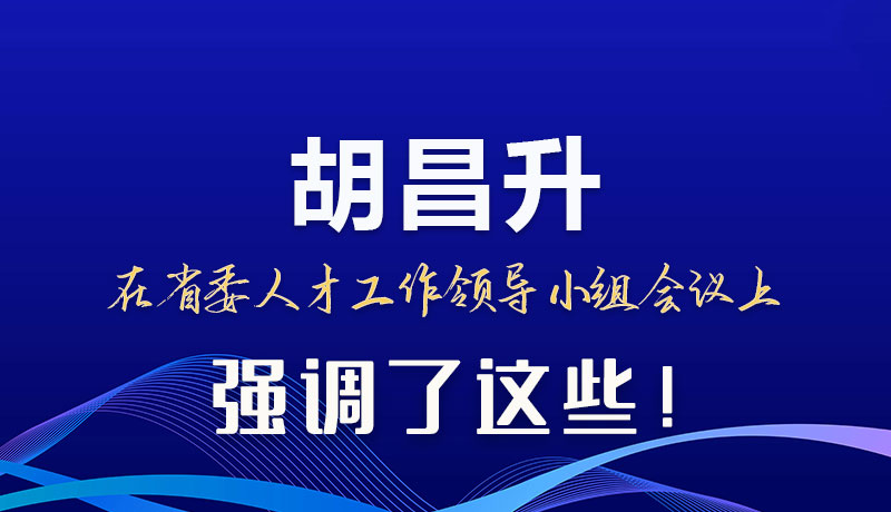 圖解|胡昌升在省委人才工作領(lǐng)導(dǎo)小組會議上強調(diào)了這些！